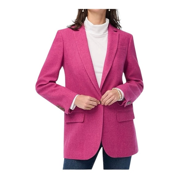 J. Crew Factory Petite relaxed one-button blazer in Magenta Grape NWT